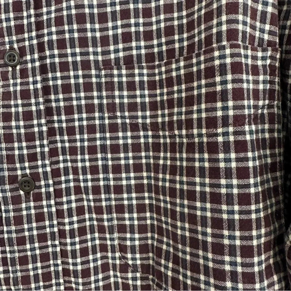 Arrow Khakis Men Button Down Long Sleeve Maroon & Navy Plaid Size XL GUC - Picture 3 of 12